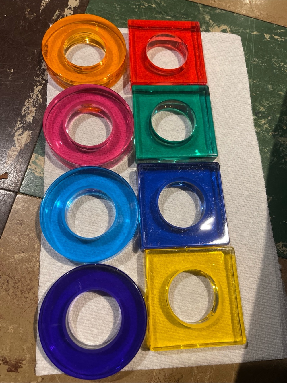 H Studio Acrylic Colorful Tic Tac Toe Pieces Only -NO BOARD SHLOMI HAZIZA Studio